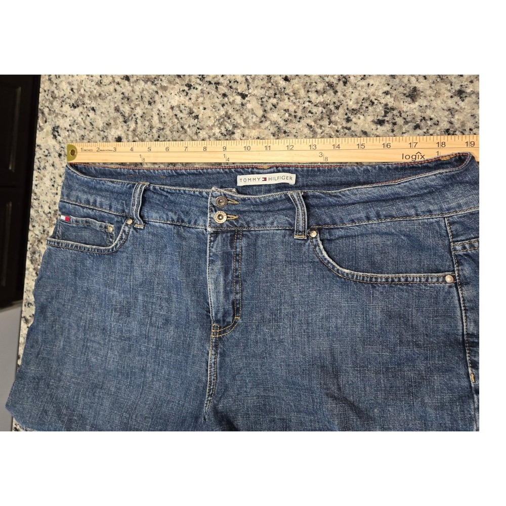 Tommy Hilfiger Denim Shorts Womens 16 Blue Cotton Double Button - Picture 5 of 10